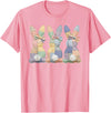Easter Patchwork Bunny Cute Bunny Rabbit Coquette Lace Bow T-Shirt in Pink