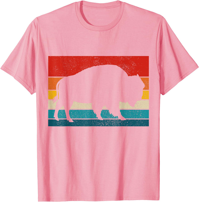 We Love Bison Bison Retro American Buffalo National Park Vintage T-Shirt - Pink