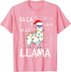 Funny Christmas Llama Shirts FA La La Llama Shirt Women Men Kids Funny Llama Christmas T-Shirt - Pink