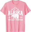 We Love Alaska - T-Shirts & Souvenirs Alaska The Last Frontier EST 1959 Grizzly Bear Mountains T-Shirt - Pink