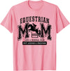 Equestrian Mom Mother's Day Varsity Horse College Loud Proud Equestrian Mom Horse Show Mama Funny Cute T-Shirt - Pink