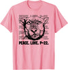 P22 Mountain Lion Tee Shirts for Nature Lovers P-22 Mountain Lion Legend LA California Art P22 Peace Love T-Shirt - Pink