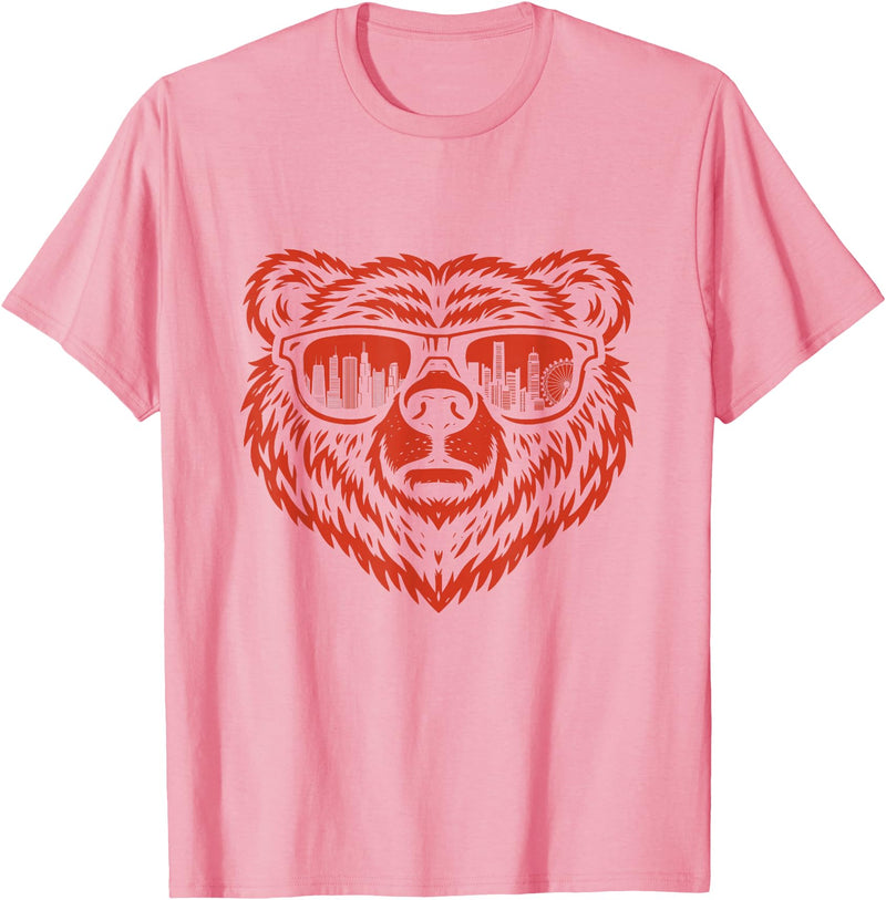 Bear Lover Merch Bear Sunglasses - Bear Lover T-Shirt - Pink