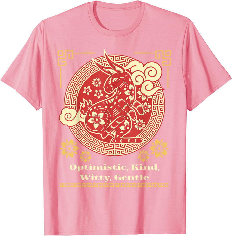 Personality Traits Rabbit T-Shirt in Pink