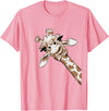 Funny giraffe t-shirt animal love zoo and safari Love Giraffe Women's Wildlife Giraffe Lovers Tee for Children Girls T-Shirt - Pink