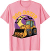 Bulldozer Halloween Costume Toddler Spooky Ghost Boo-Dozer Halloween Kids Bulldozer T-Shirt - Pink