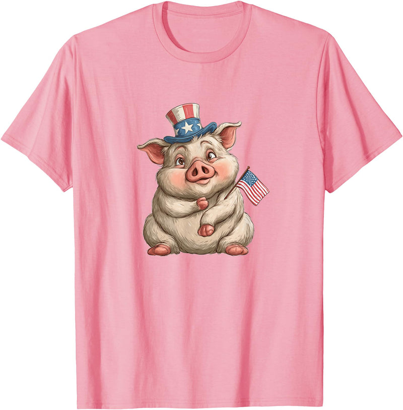 USA Pig Outfit Awesome US Pig T-Shirt - Pink