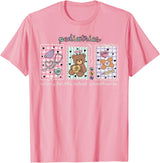 Pediatrics s Day PEDS Nurse Stamp Bear V-day Work Pediatrics Valentines Day PEDS Nurse Stamp Bear V-Day Work P T-Shirt - Pink