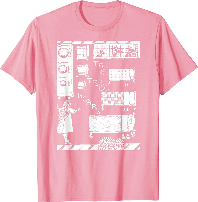 Vintage Fairy Tale Shirts The 3 Bears Vintage Goldilocks Retro Fairy Tale T-Shirt - Pink