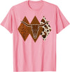 Boho Bull Skull Rodeo Culture Cowgirl Cowboy Gifts Boho Cow Skull Western Country Longhorn Country Concert T-Shirt - Pink