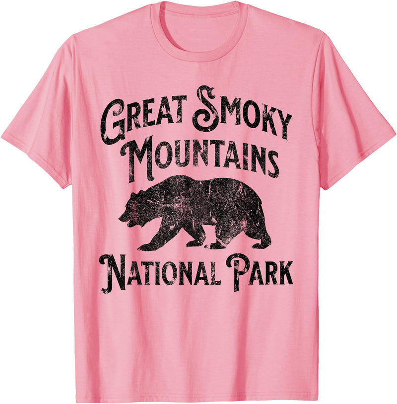 Great Smoky Mountains National Park Tennessee USA Great Smoky Mountains National Park Tennessee Hike Bear T-Shirt - Pink