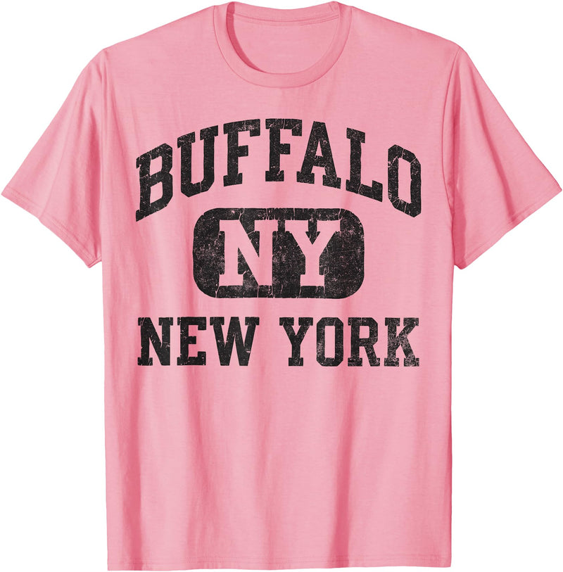 Vintage Buffalo New York Heritage Apparel Buffalo New York Vintage Silhouette Bison T-Shirt - Pink