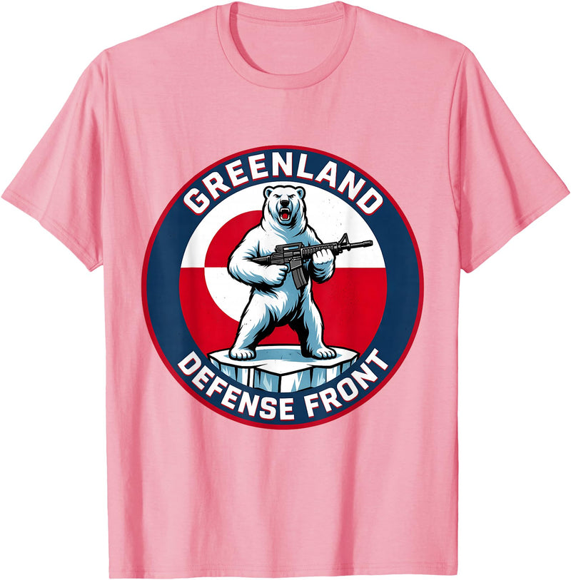 Greenland Lover Stuff Greenland Defense Front Polar Bear Greenland is not for Sale T-Shirt - Pink