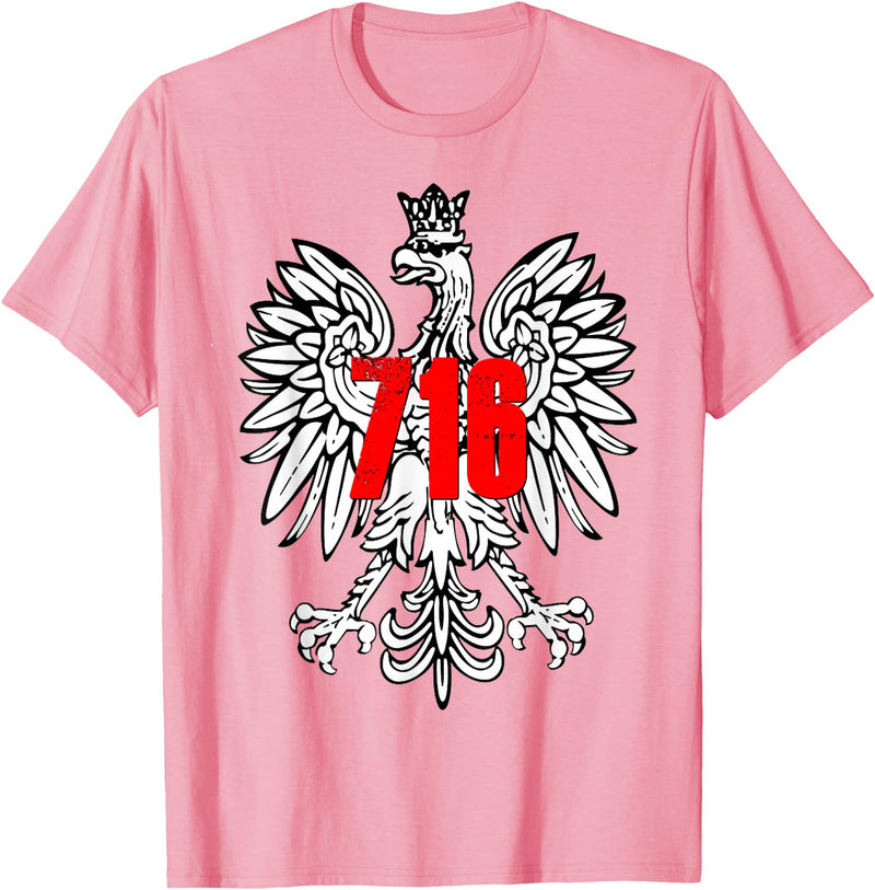 Polish Pride Buffalo Dyngus Day Shirt Polish Falcon Eagle 716 Buffalo NY New York T-Shirt - Pink