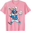 Funny Baseball Drip Rabbit Bunny Easter Men Boys Kids T-Shirt in Pink