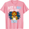 Lion Lover Gift Just A Boy Who Loves Lions Lion T-Shirt - Pink