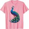 Peacock Peafowl Colorful Bird Peacock Illustration T-Shirt - Pink