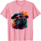 Guinea Pig Lover Designs Guinea Pig Lovers Colorful Pop Art Guinea Pig T-Shirt - Pink
