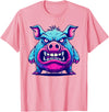 Cartoon Pig Art I Kids Pig Angry Pig I Colorful Pig T-Shirt - Pink