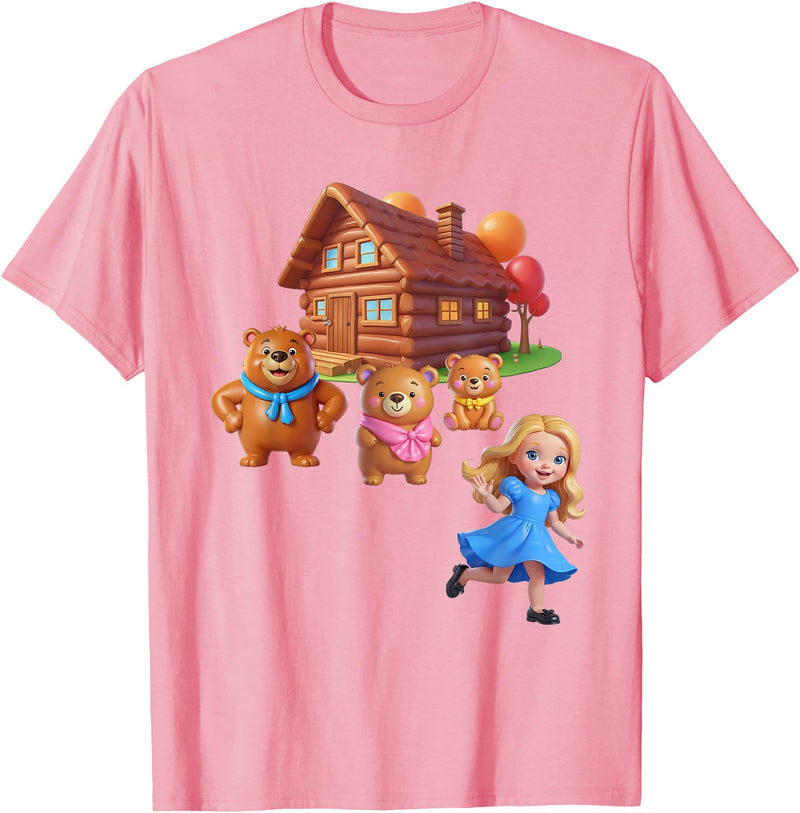 Storybook & Fairytale World Book Day Costumes Goldilocks and the Three Bears Costume for Women, Men, Kids T-Shirt - Pink