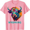 Love Wyoming Accessories, Apparel and Home Decor Wyoming American Bison Lover Buffalo for Men Women Souvenir T-Shirt - Pink