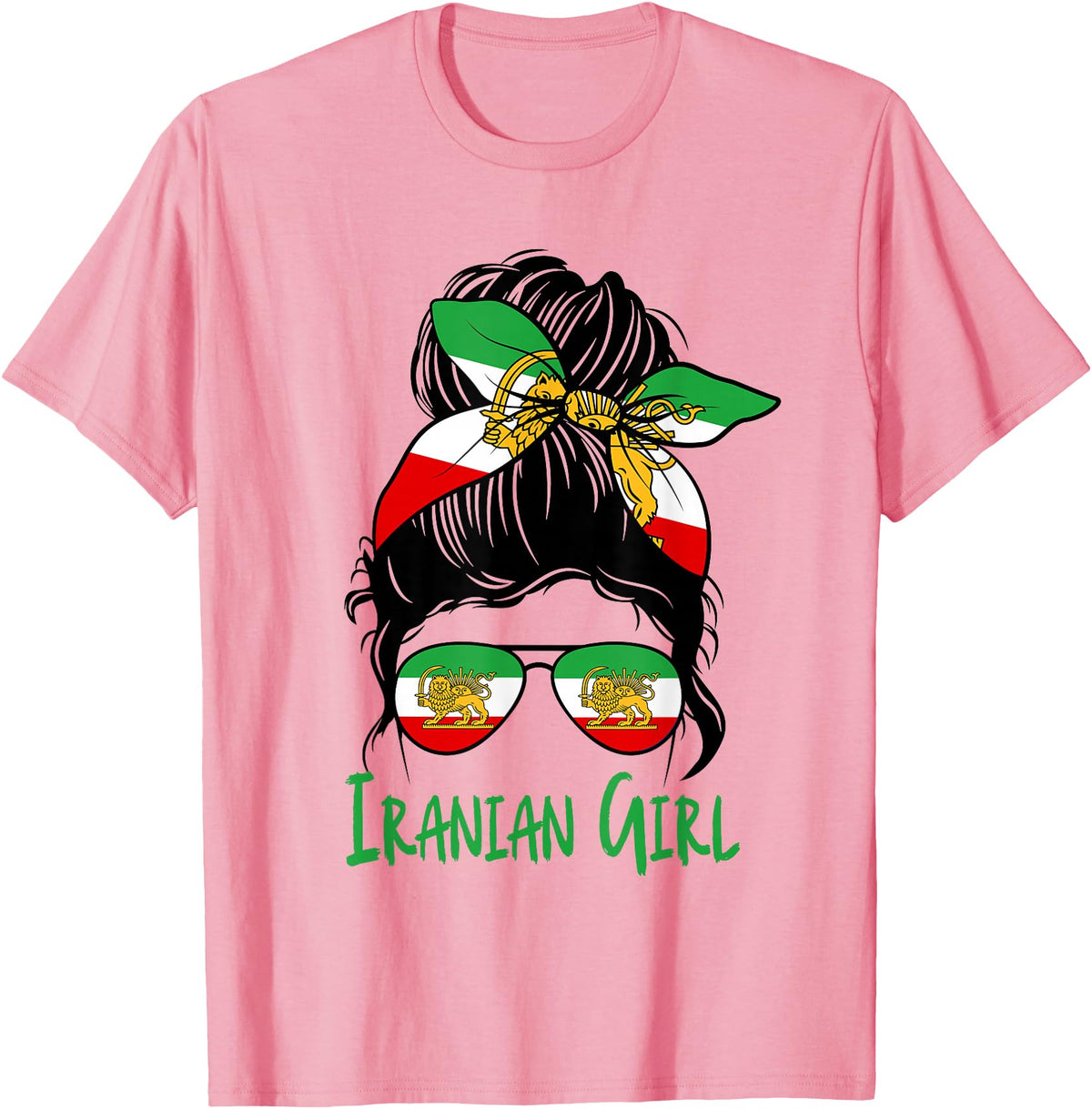 Iran For Women Iranian For Girl Flag Lion Persian T-Shirt - Pink
