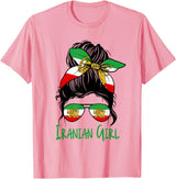 Iran For Women Iranian For Girl Flag Lion Persian T-Shirt - Pink