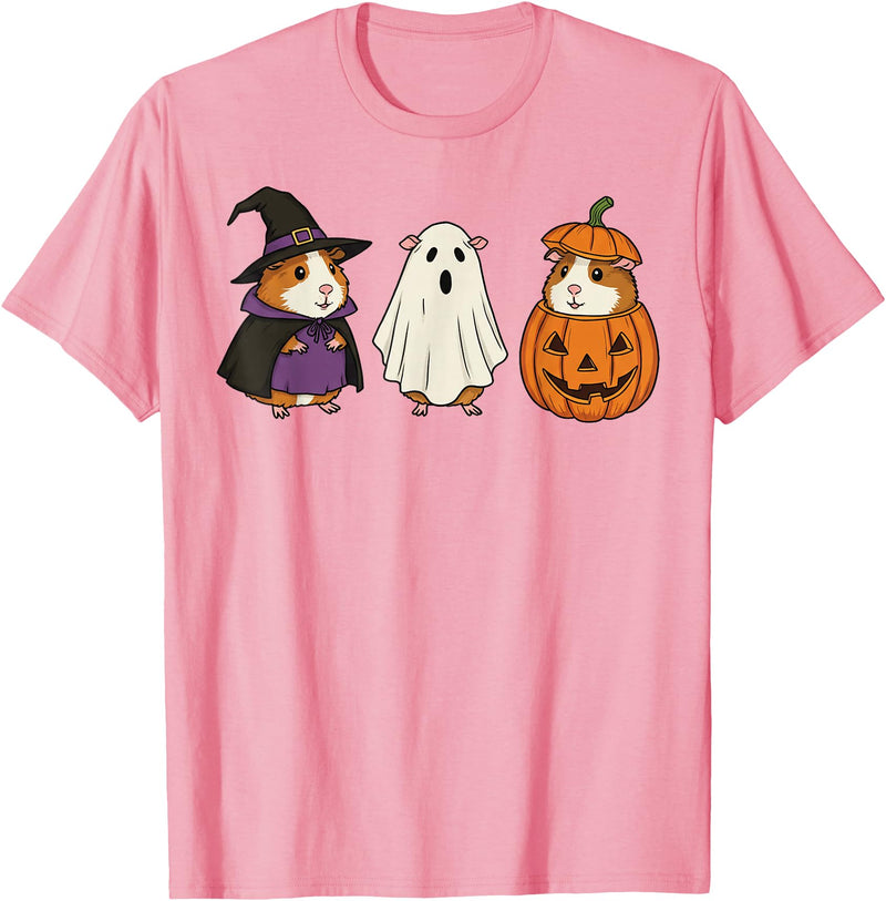 Funny Halloween Guinea Pig Costume Guinea Pig Halloween Ghost Pumpkin Funny Guinea Pig Women T-Shirt - Pink
