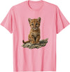 Cute Cougar & Mountain Lion Apparel Cute Mountain Lion Cub Cougar T-Shirt - Pink