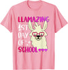 Amazing First Day of School - Geslonedesigns Llamazing 1st Day of School Teacher Llama Back to School T-Shirt - Pink
