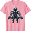 Bear Powerlifting Weightlifting Gym Apparel Bear Powerlifting Weightlifting Gym Workout T-Shirt - Pink