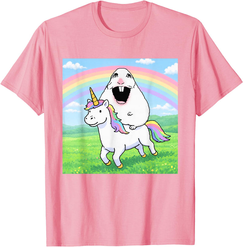Happy Hamster Meme T-Shirt - Pink