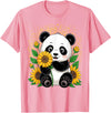 Panda Lover Gift Co. Panda Bear with Sunflowers, Panda Bear T-Shirt - Pink