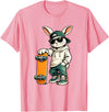 Easter Skater Bunny Skateboard Rabbit Skating Boys Kids Men T-Shirt in Pink