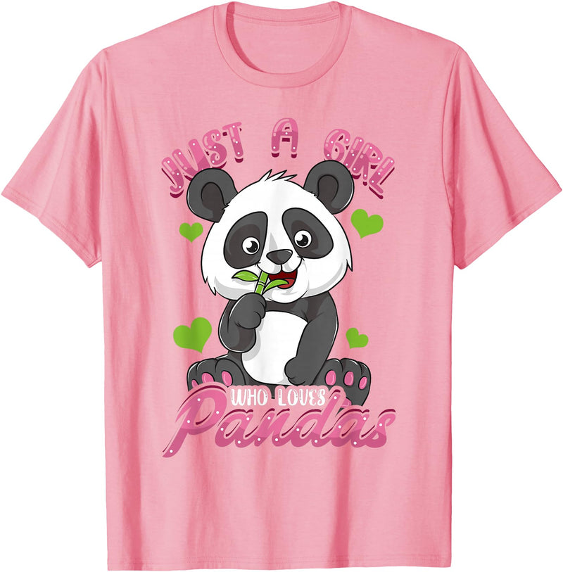 Panda Shirt & Tees Just A Girl Who Loves Pandas Shirt for Girls T-Shirt - Pink