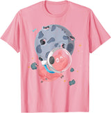 Pig Astronaut Space Travel Animal Gift Cute Farm Animal Moon Landing Outer Space Astronaut Pig T-Shirt - Pink