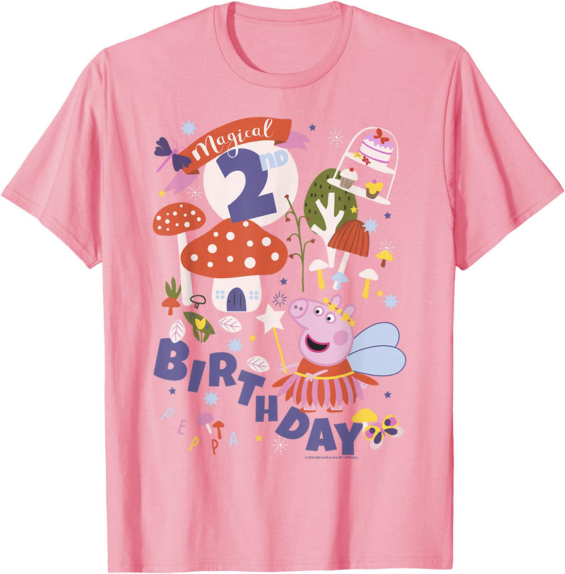 Peppa Pig Magical 2nd Birthday T-Shirt Small - Pink