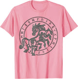 Norse mythology designs Norse Horse Sleipnir T-Shirt - Pink