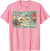 Mel & Bear Treasure Map Ship Sharks Pirates & Skulls Shirt Boys Kids T-Shirt - Pink