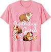 Cute Guinea Pig Lover HS0 Guinea Pig Birthday Girl T-Shirt - Pink
