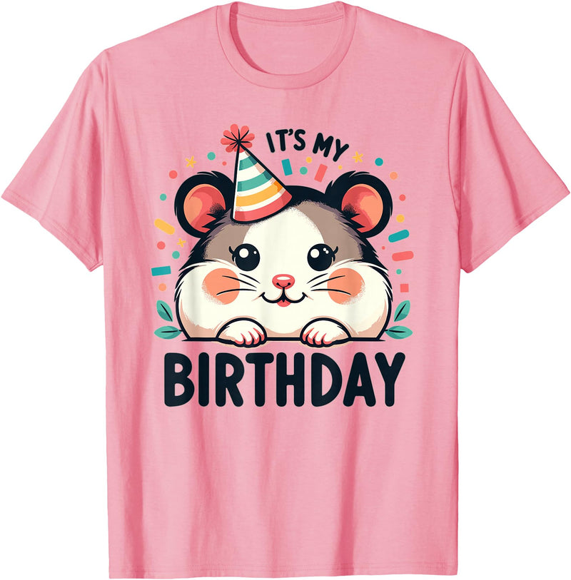 Hamster Birthday for Children It's My Birthday T-Shirt - Pink
