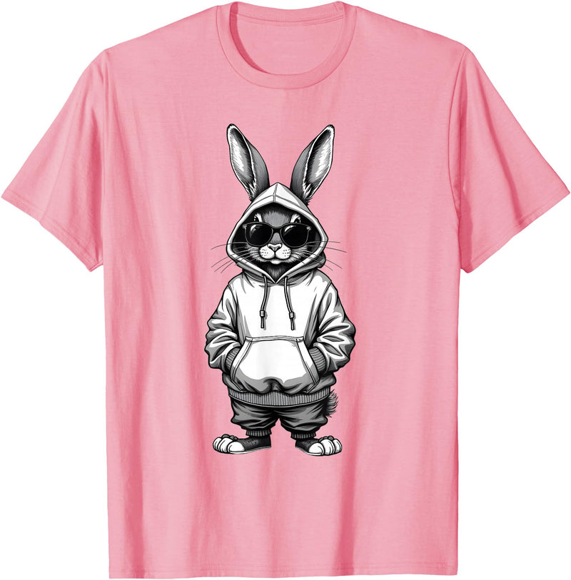 Happy Easter Day Bunny Easter Boys Kids Girls Teens Men T-Shirt in Pink
