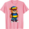 Ukrainian Teddy Bear Breakdance Rapper Ukrainian Flag Teddy Bear Ukraine Hip Hop T-Shirt - Pink