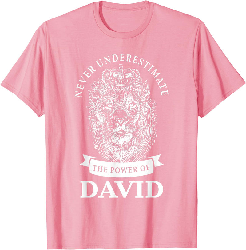 Gifts for David David Gift Name Lion T-Shirt - Pink