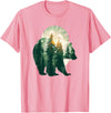 bear outfits for naturelovers and camper green bear double composition nature bears double T-Shirt - Pink