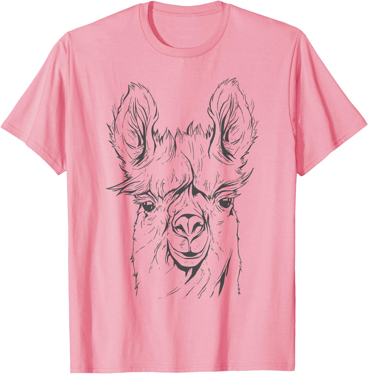 Funny Llama Alpaca Animal Lover Gifts Clothing Llama Alpaca Line Art T-Shirt - Pink