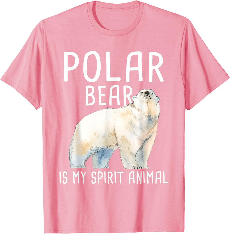Funny Polar Bear Shirts Polar Bear is My Ghost Animal - Wildlife Lover Zookeeper T-Shirt - Pink