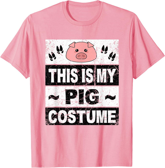 Vintage Pig Ears Costume Pig Shirt Costume Girls Retro Pig Costume Shirt Adult Women Men Kids Toddler Baby T-Shirt - Pink