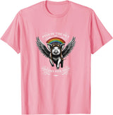 Schwein im Himmel – Träume steigen hoch Flying Pig with Wings in the Sky T-Shirt - Pink