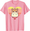 Cute Hamster Design Retro Heart Shape Vintage T-Shirt - Pink
